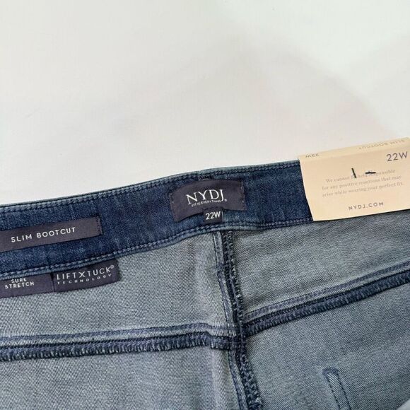 NYDJ Jeans Womens 22WBlue Stretch Zippered Pocketed Boot Cut Plus New - Picture 5 of 12